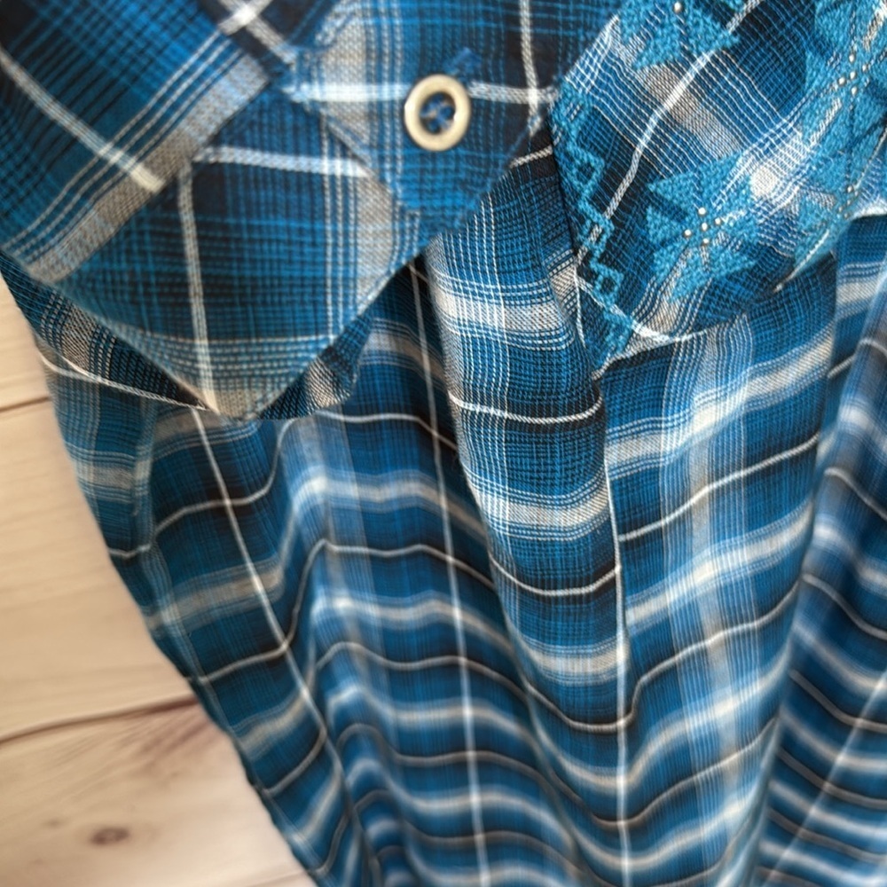 NWOT Westbound Teal Plaid Tunic Top Size 1X - Picture 4 of 6